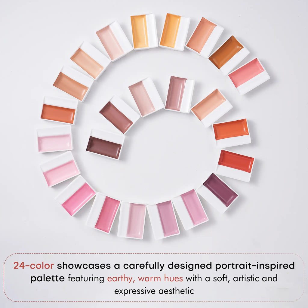TerraMuse – 24-Color Opaque Watercolor Set in Warm Terracotta