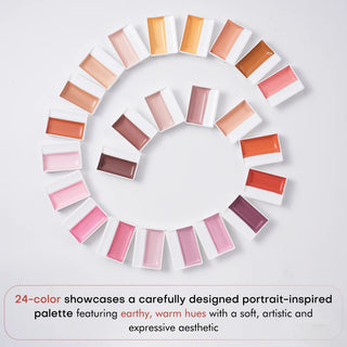 TerraMuse – 24-Color Opaque Watercolor Set in Warm Terracotta