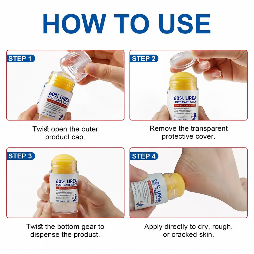 HeelGlide – 60% Urea Foot Care Stick for Dry, Cracked Heels