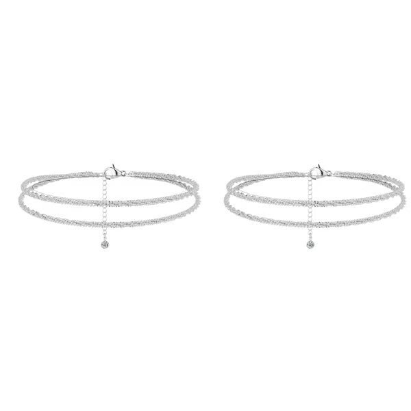SparkleStep – Minimalist Layered Shiny Anklet for Women
