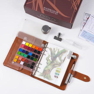 WanderPalette – Ring-Bound Watercolor Travel Set with Cotton Paper