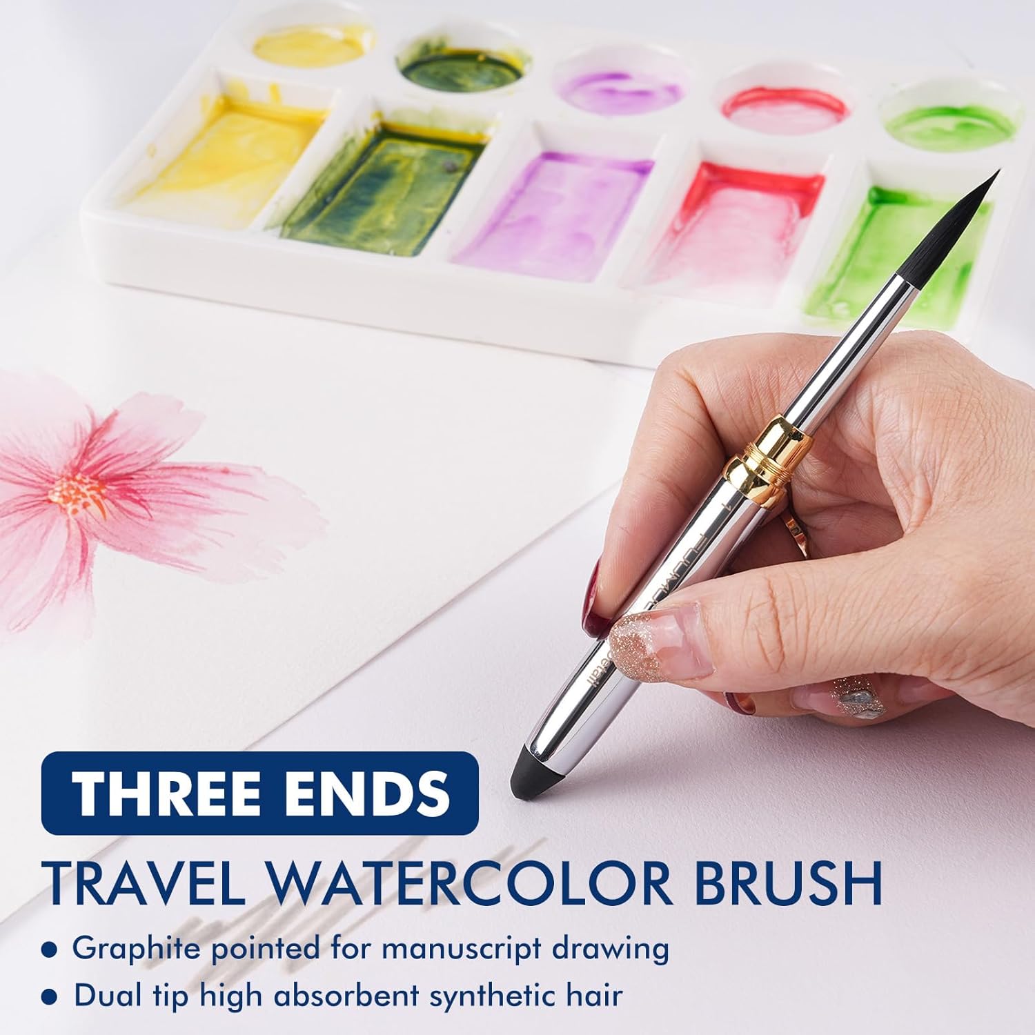 WanderPalette – Ring-Bound Watercolor Travel Set with Cotton Paper