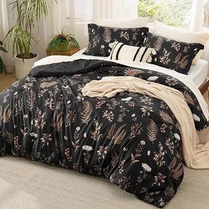 BloomNest – Reversible Botanical Floral Comforter Set with Pillow Shams