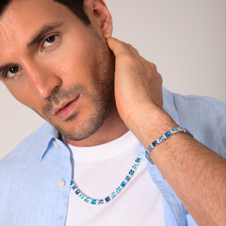 OceanBrilliance – Blue Moissanite Sterling Silver Bracelet