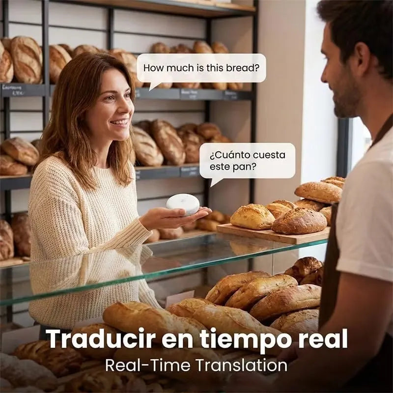 LinguaPod – 🌎 AI Wearable Translator with 165+ Language Two-Way Voice Translation, Smart Learning & Bluetooth for Travel, Work and Everyday Conversations
