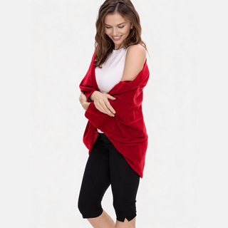 CozyDrape – 100% Merino Wool Wrap with Built-In Sleeve Openings