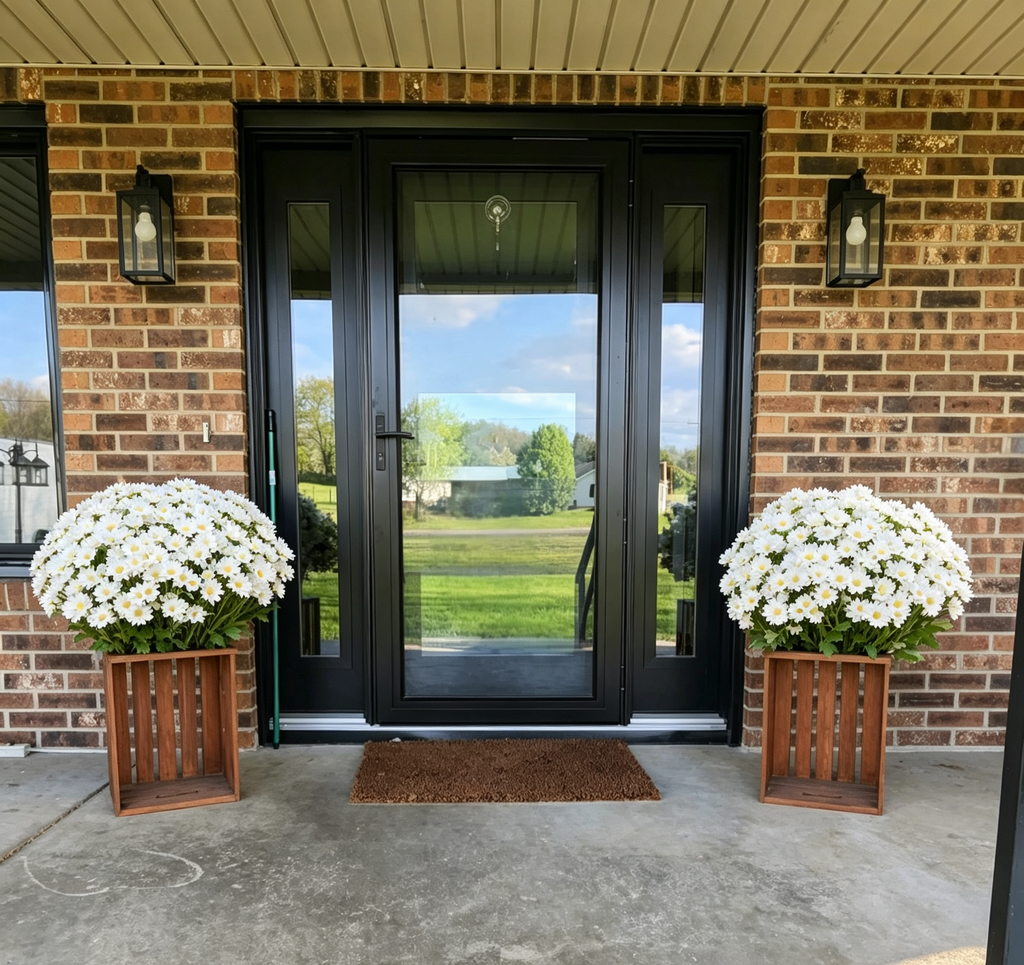 SunsetBloom – 💥🌼 Artificial Outdoor Mums, UV-Resistant, Waterproof & Windproof