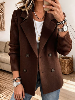 CozyLayer – 🤲⏰✨ Knit-Sleeve Blazer: Chic, Warm & Effortless