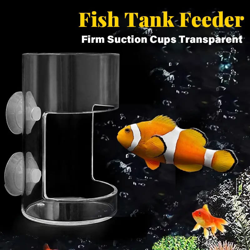 FeedDock – Clear Aquarium Feeding Ring and Tray with Suction Cups