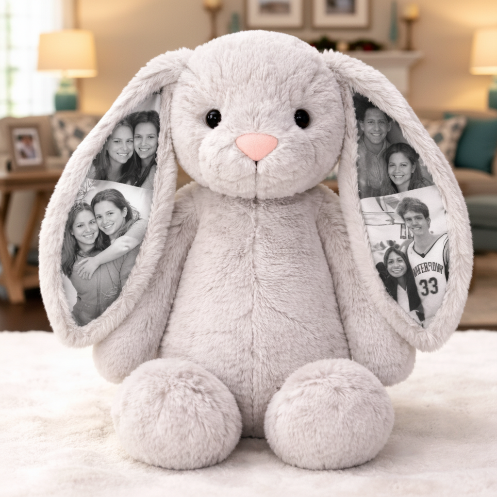 EarMemories – Custom Photo Bunny Plush with Hidden Picture Ears