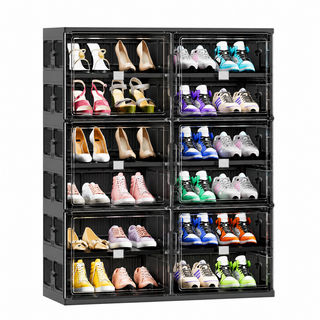 ClearStack – Foldable Shoe Organizer with Magnetic Doors