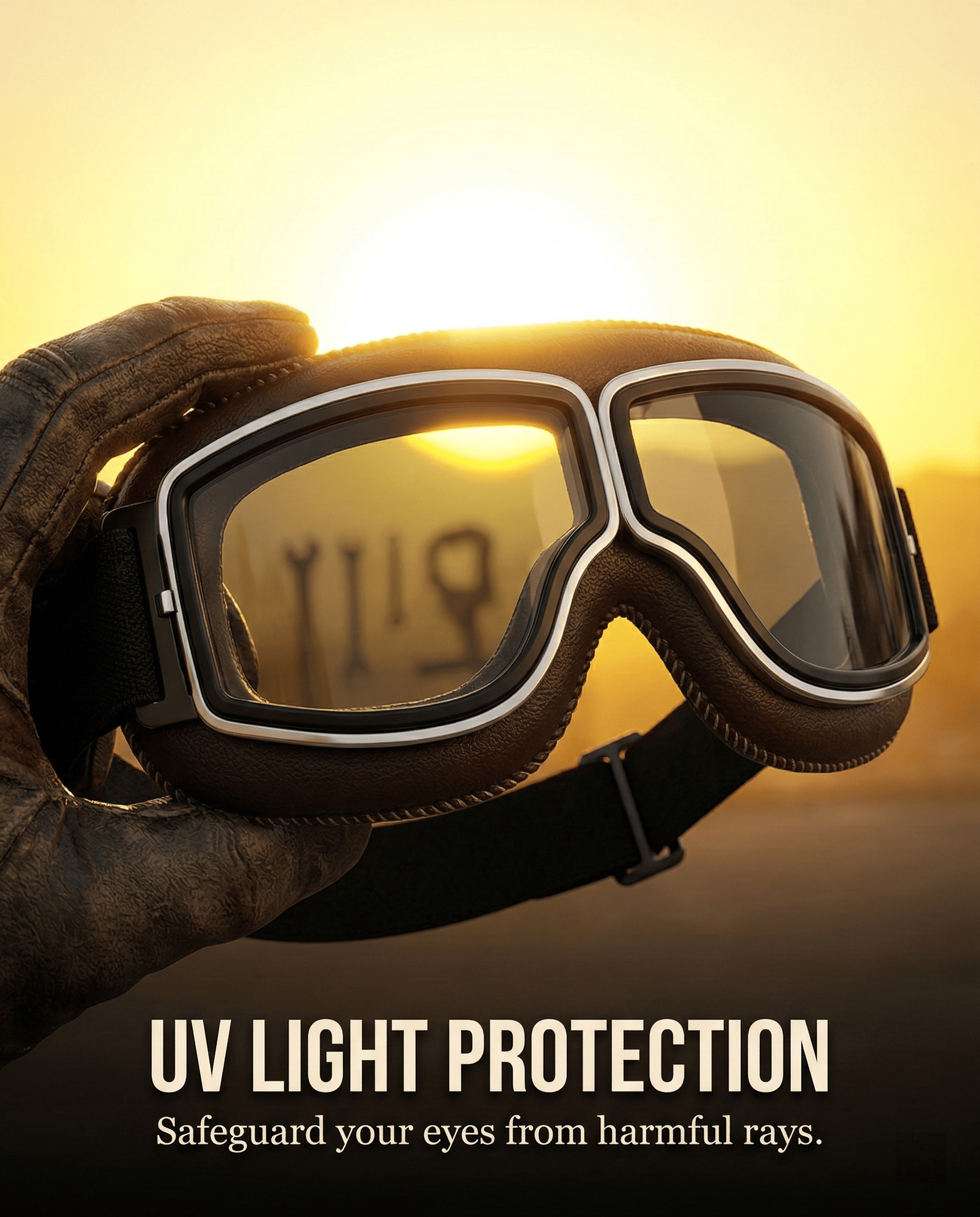 🔥 RetroRide – OTG Vintage Motorcycle Goggles (Fits Over Glasses)