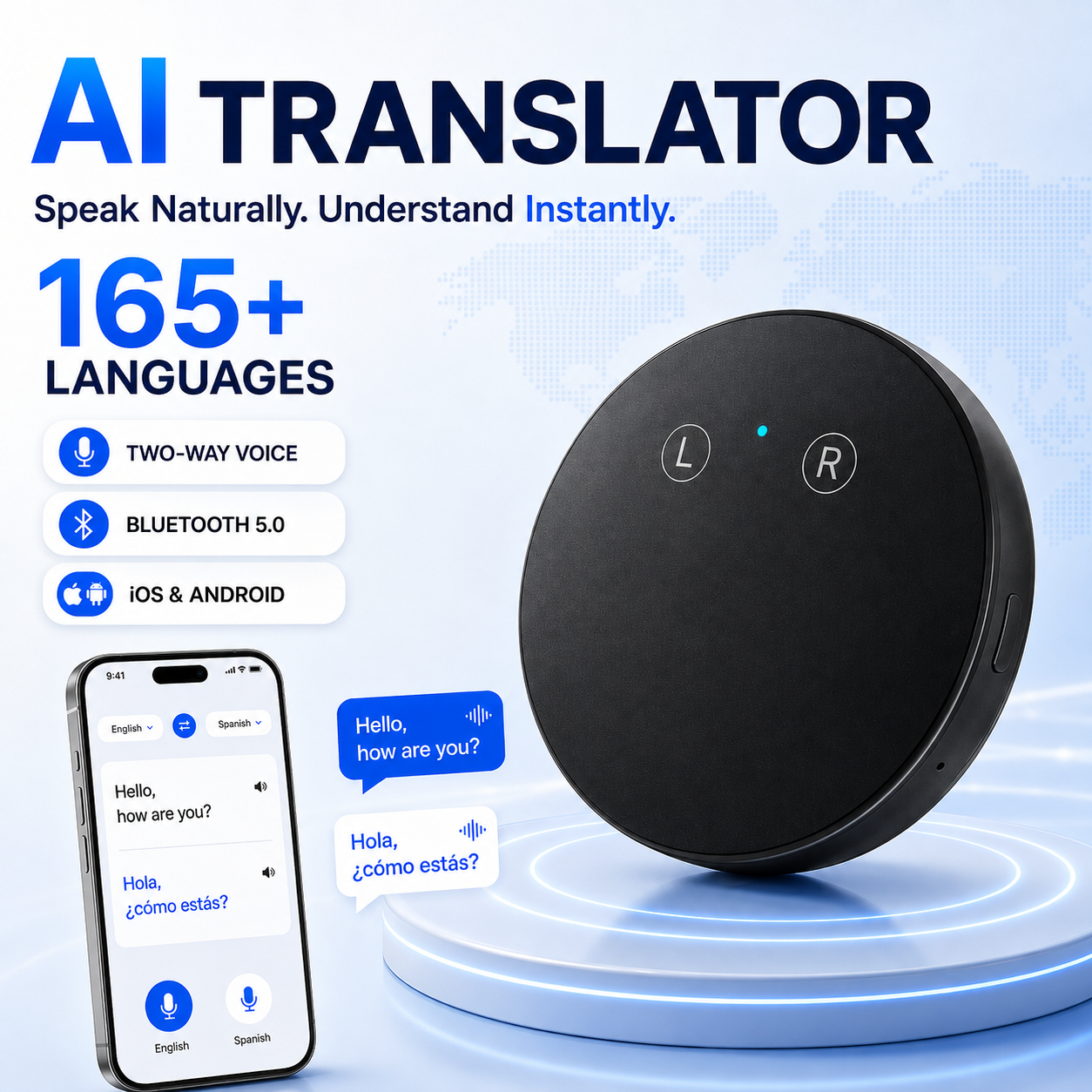 LinguaPod – 🔥🔥 AI Language Translator Device for Real-Time Two-Way Voice Translation
