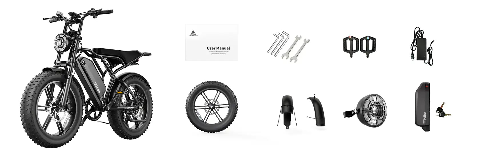 TrailThunder – 1500W Full-Suspension Moped-Style Electric Bike with 20" Fat Tires