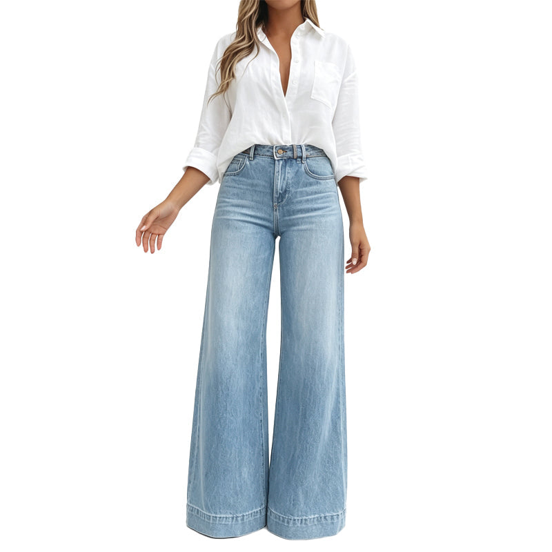 StrideLine – 👖 Women's Vintage High-Waisted Wide-Leg Jeans