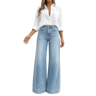 StrideLine – 👖 Women's Vintage High-Waisted Wide-Leg Jeans