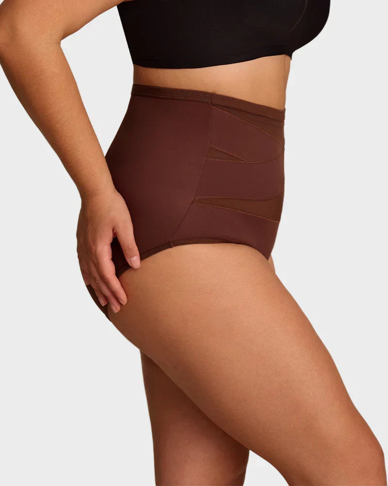 CrossSculpt Briefs – High-Waist Cross Tummy Control Panties, Plus-Size Multi-Pack