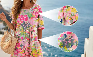 BloomWash – Watercolor Floral Milk Silk Dress