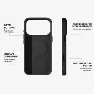 SuedeShield – Alcantara® iPhone 18 Pro Case in Deep Black