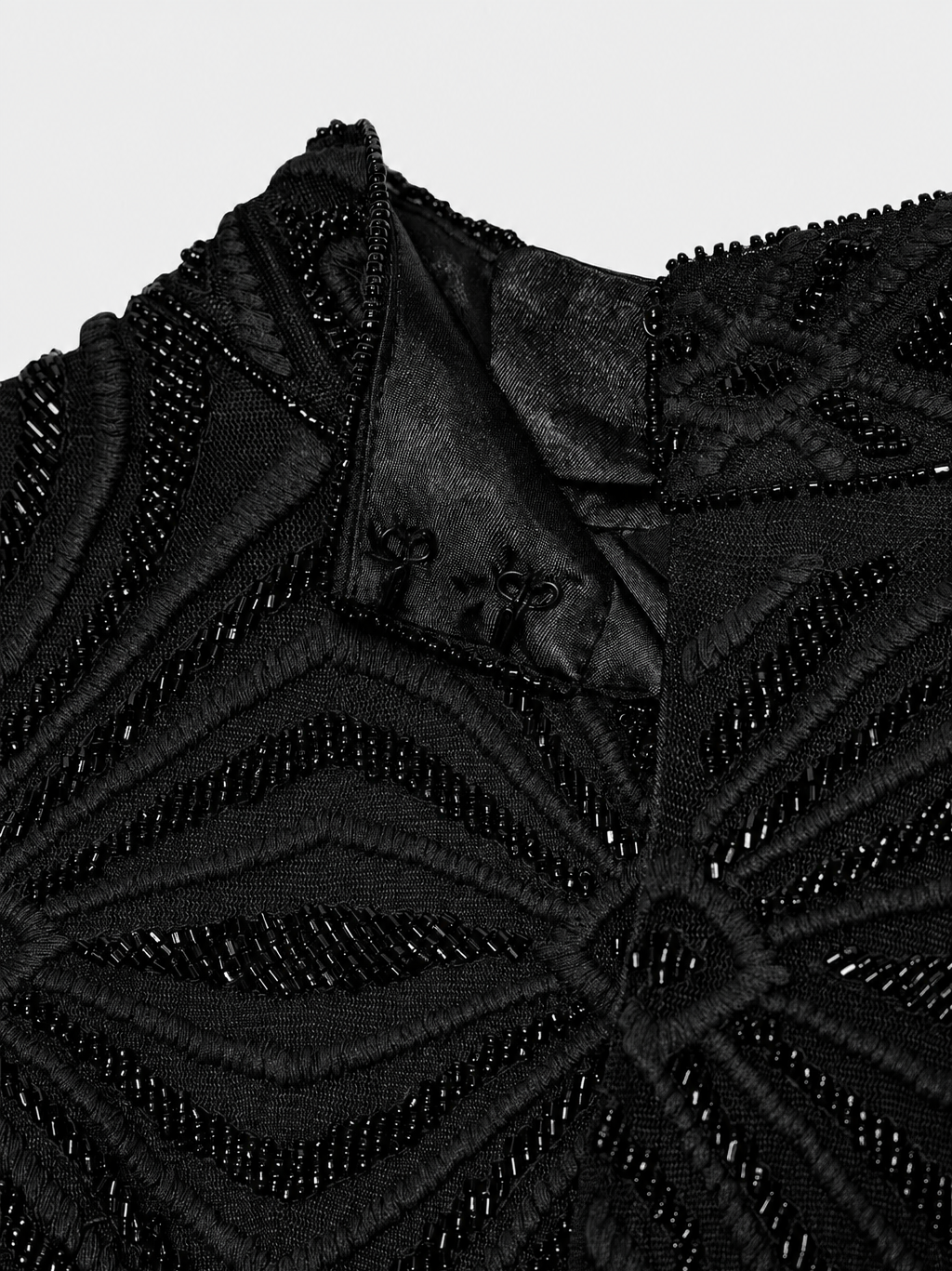 FringeNoir – Embellished Fringe Cape Top with Structured Shoulders