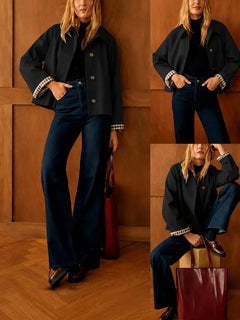 TrenchEase – Classic Cropped Trench Jacket
