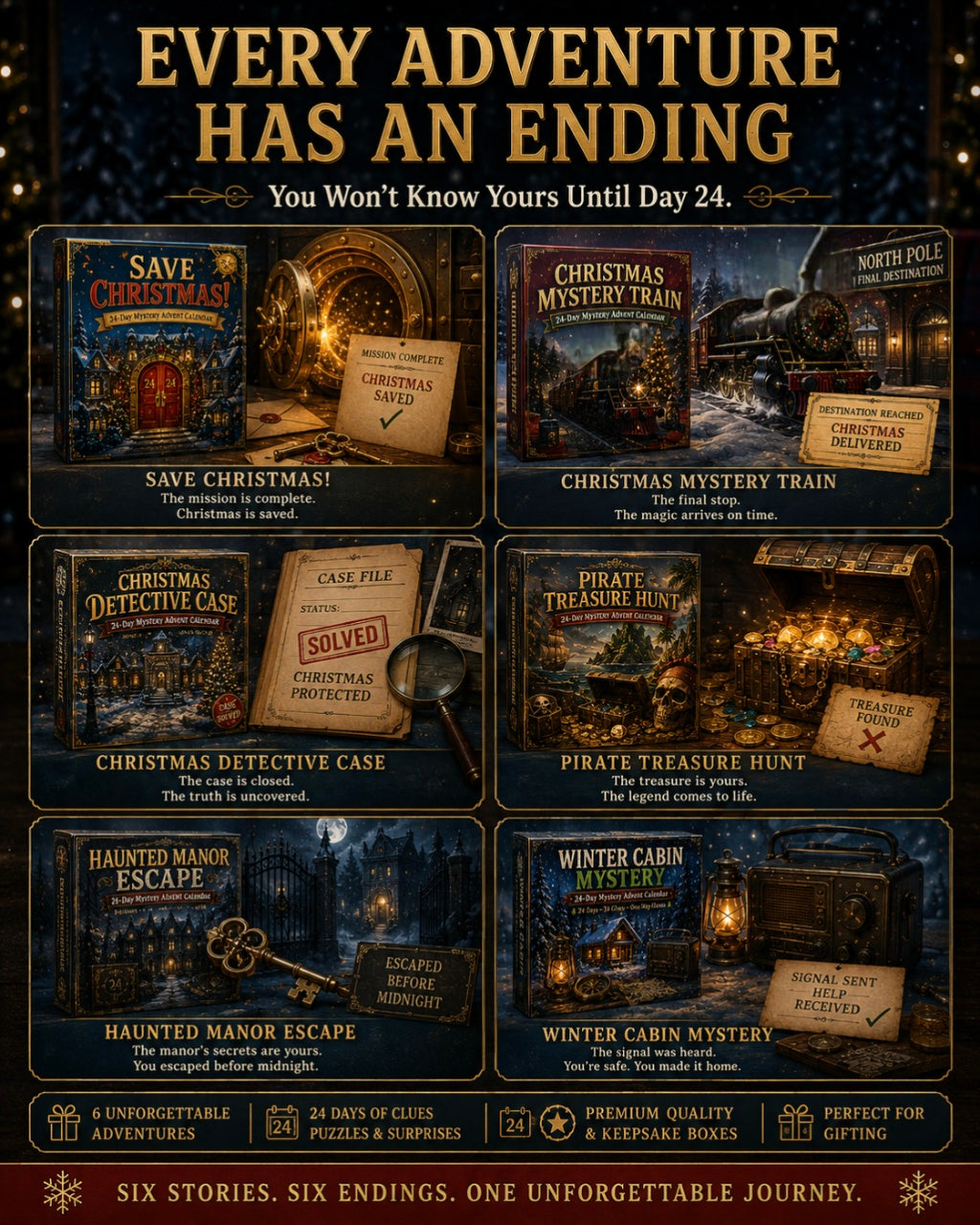 ⏳🎄🔎 ClueQuest – 24-Day Mystery Adventure Advent Calendar