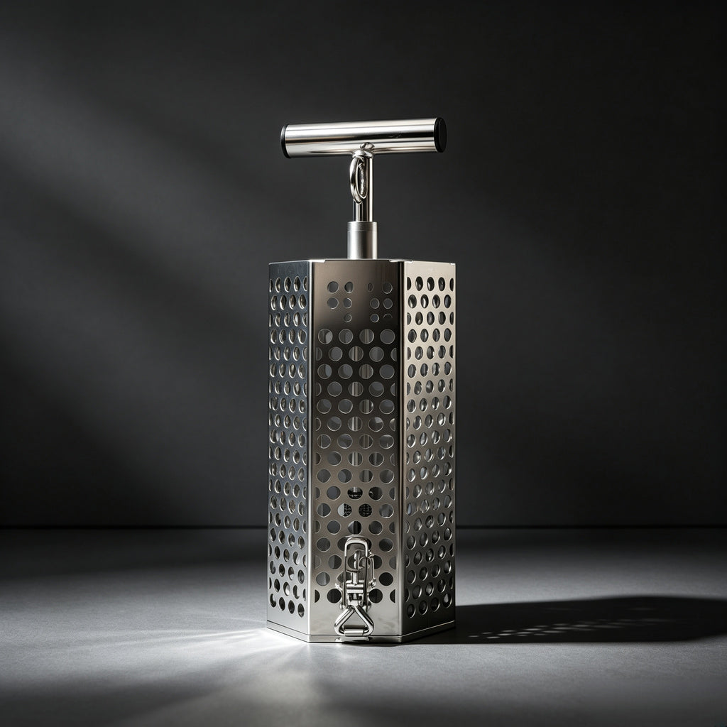 BurleyEase – All-in-One Stainless Steel Burley Pot with Built-in Masher and Bottom-Release Lid