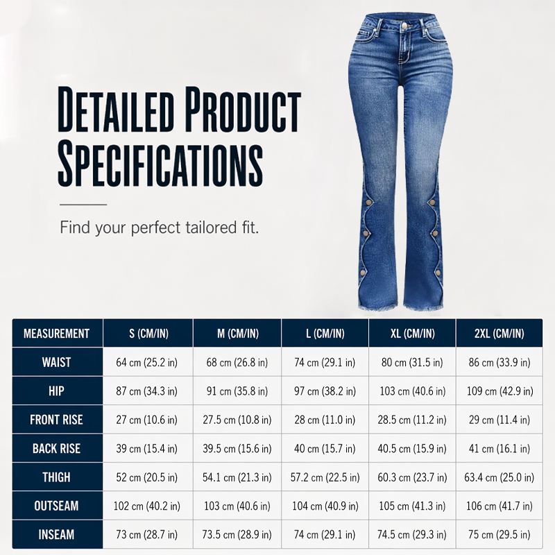 ScallopFlare – Women's High-Waisted Distressed Flare Jeans