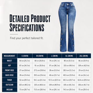 ScallopFlare – Women's High-Waisted Distressed Flare Jeans