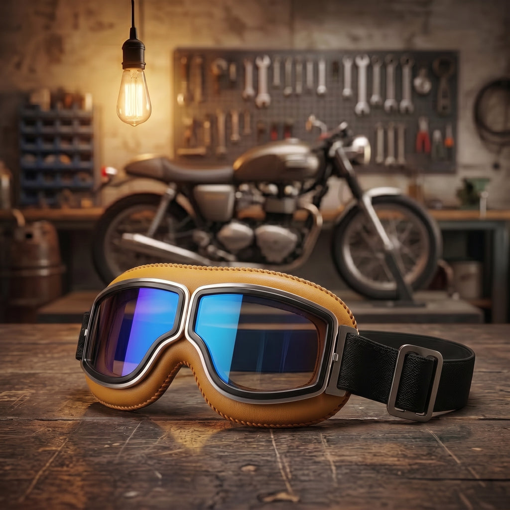 🔥 RetroRide – OTG Vintage Motorcycle Goggles (Fits Over Glasses)