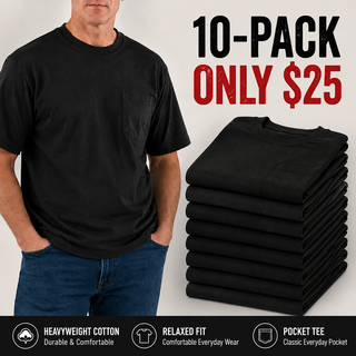 CottonEase – 🔥 Men’s Heavyweight Cotton Pocket Tee Packs | Regular & Tall