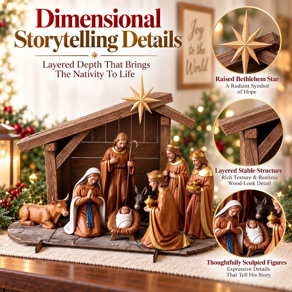 ✝️ HolyNight – Christmas Nativity Scene Tabletop Decor