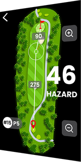 The Screen of GeneSonic Pro GPS Showing the Layup Feature of the Golf Course