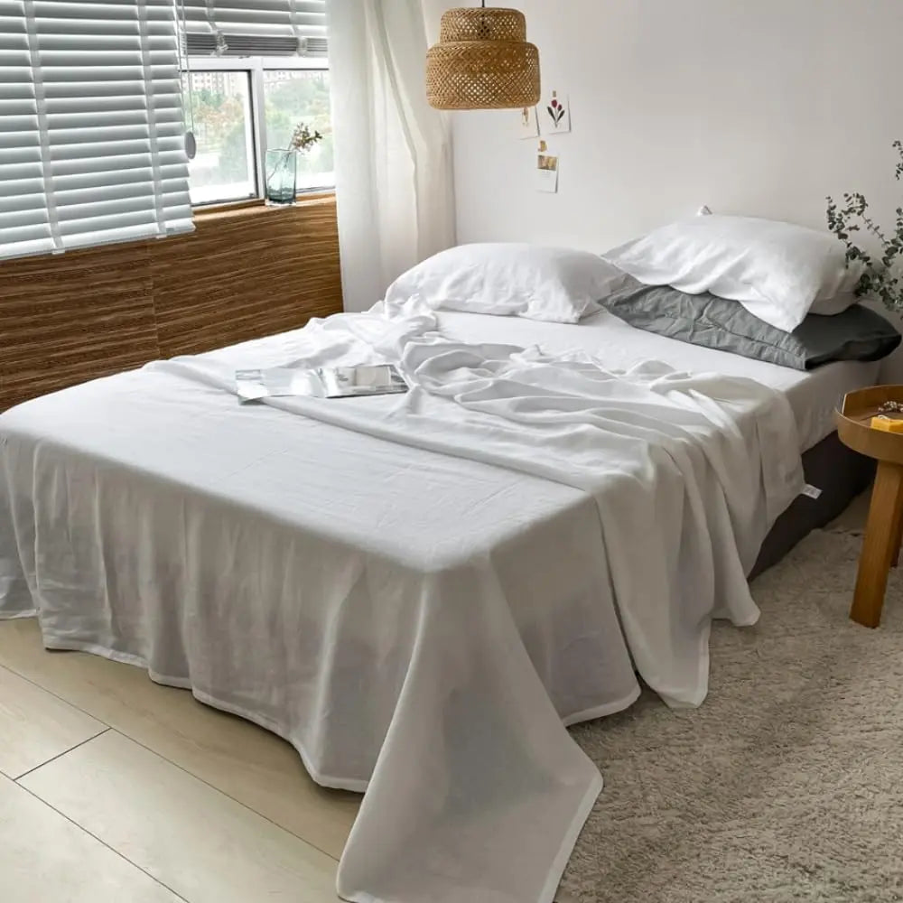 LinenDrift – 100% Linen 4-Piece Bed Sheet Set, Breathable & Moisture-Wicking
