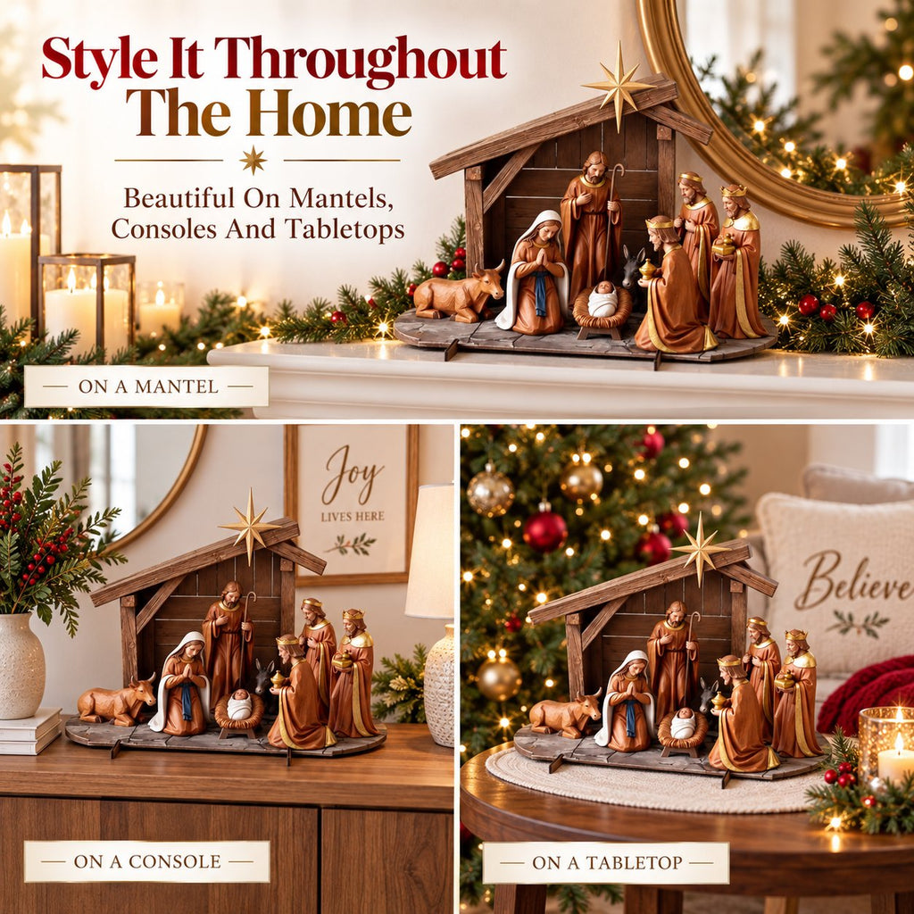✝️ HolyNight – Christmas Nativity Scene Tabletop Decor