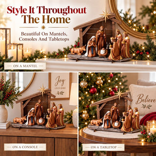 ✝️ HolyNight – Christmas Nativity Scene Tabletop Decor