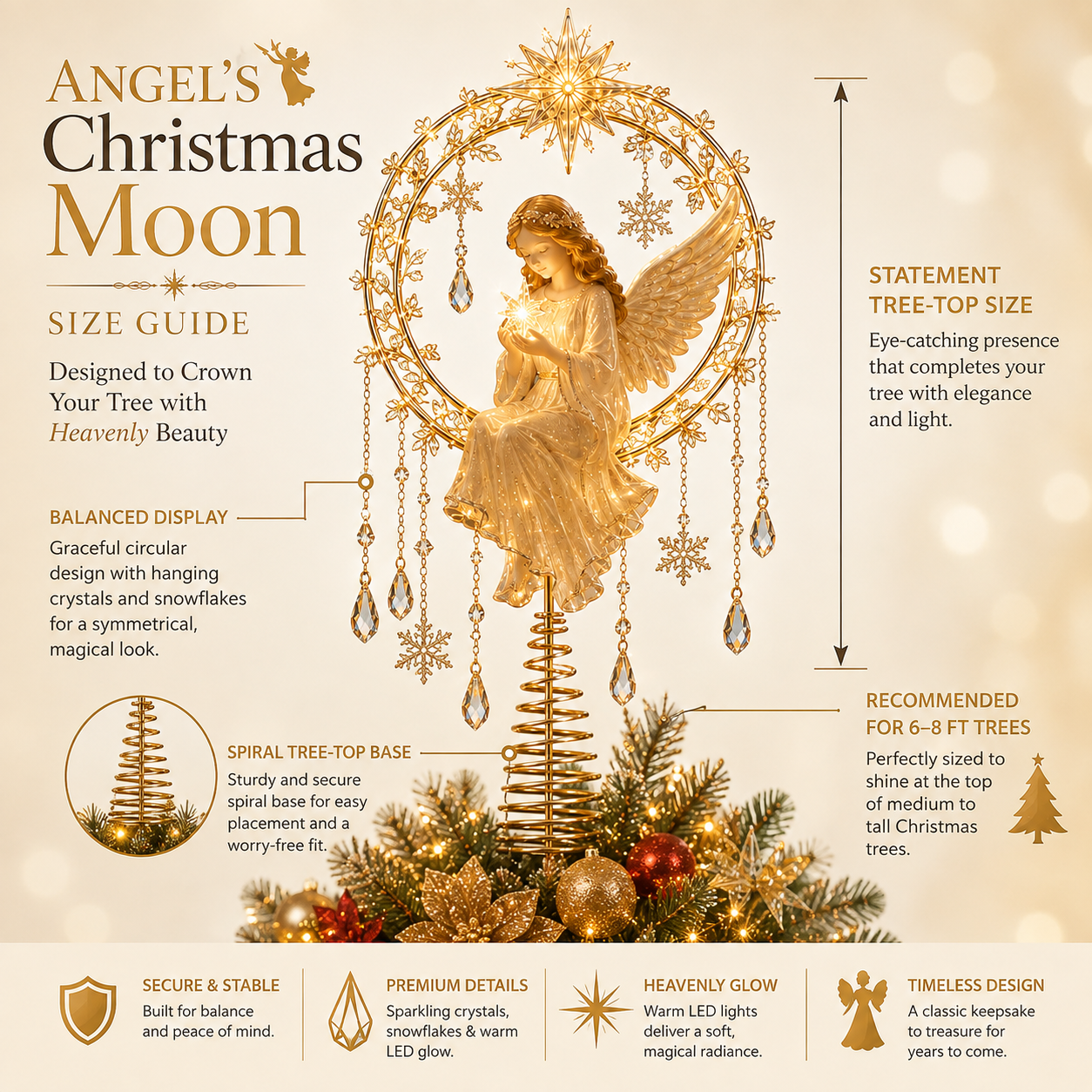 Angel's Christmas Moon size and fit guide