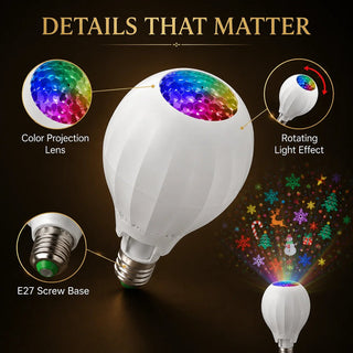 FestiveSpin – 🎄🎅💡 Rotating Christmas Projector Bulb