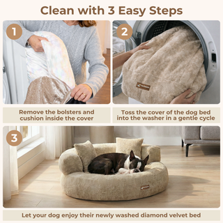 CloudNest – Orthopedic Velvet Dog Bed with Raised Bolsters