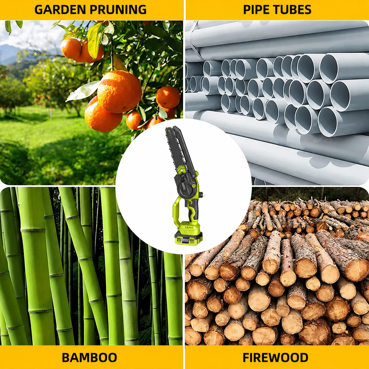 LimbReach – 🔥🌳 2-in-1 Mini Chainsaw: Cordless Electric Pruning Saw with Telescopic Pole & 21V Batteries
