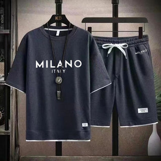 MilanoEase – Men's Printed T-Shirt and Drawstring Shorts Set
