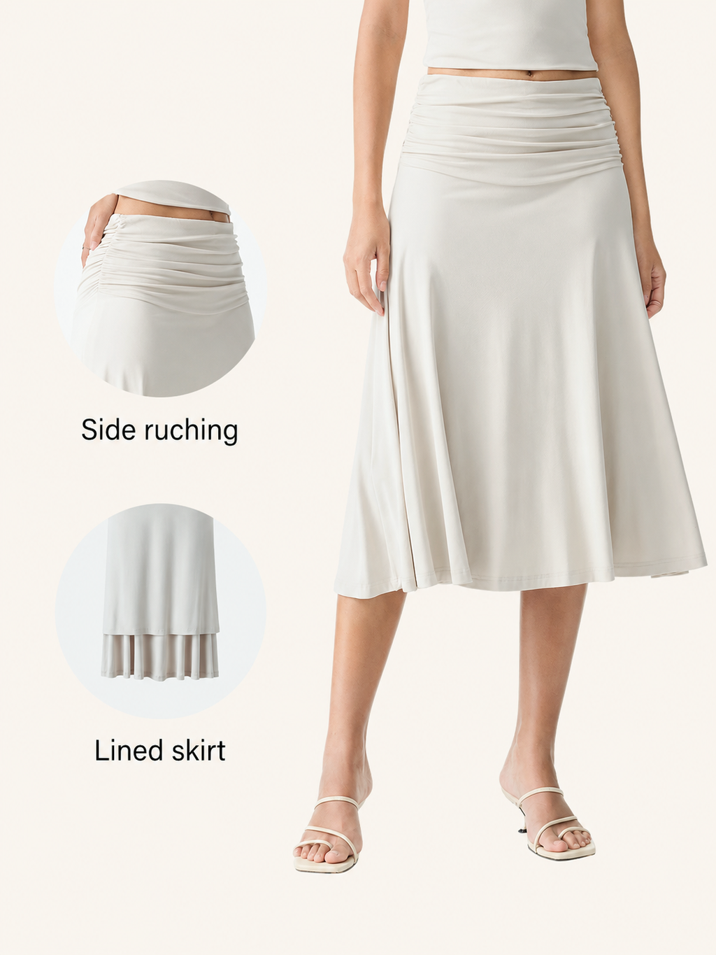 MilayaMuse – Off-the-Shoulder Ruched Top & Midi Skirt Set