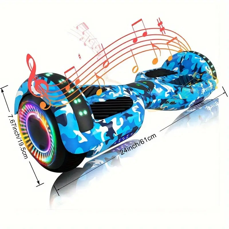 GlowGlide – All-Terrain Self-Balancing Hoverboard with LED Wheels