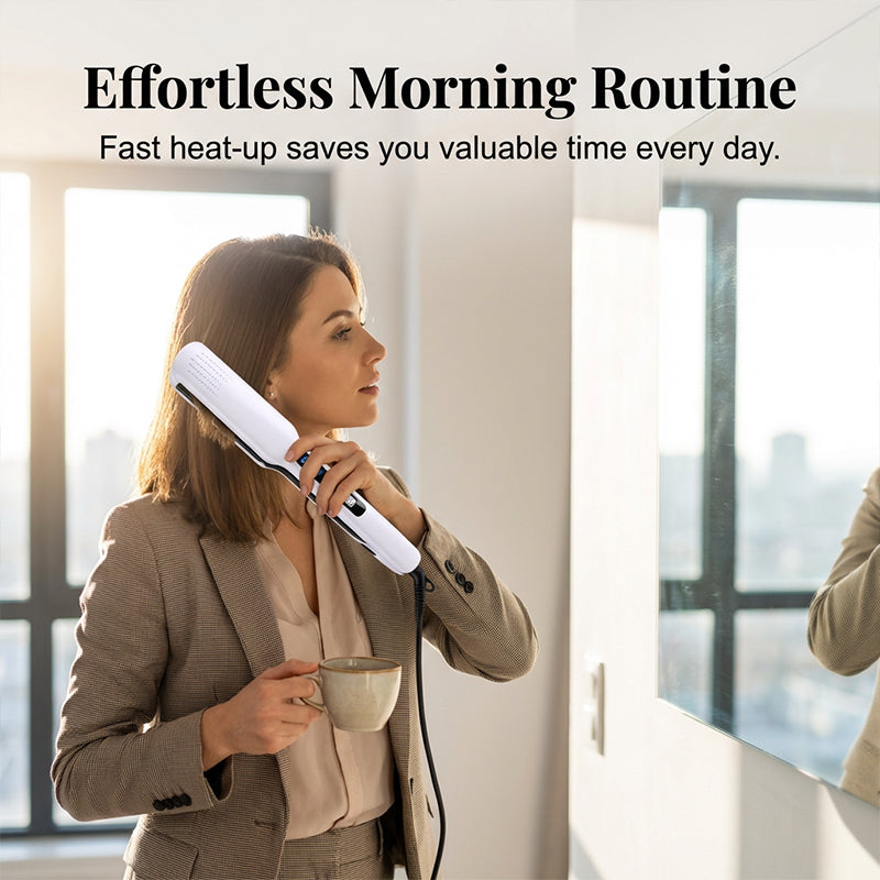SilkGlide – ✨💇‍♀️ 2-in-1 Hair Straightener and Curler with Negative Ionic Care
