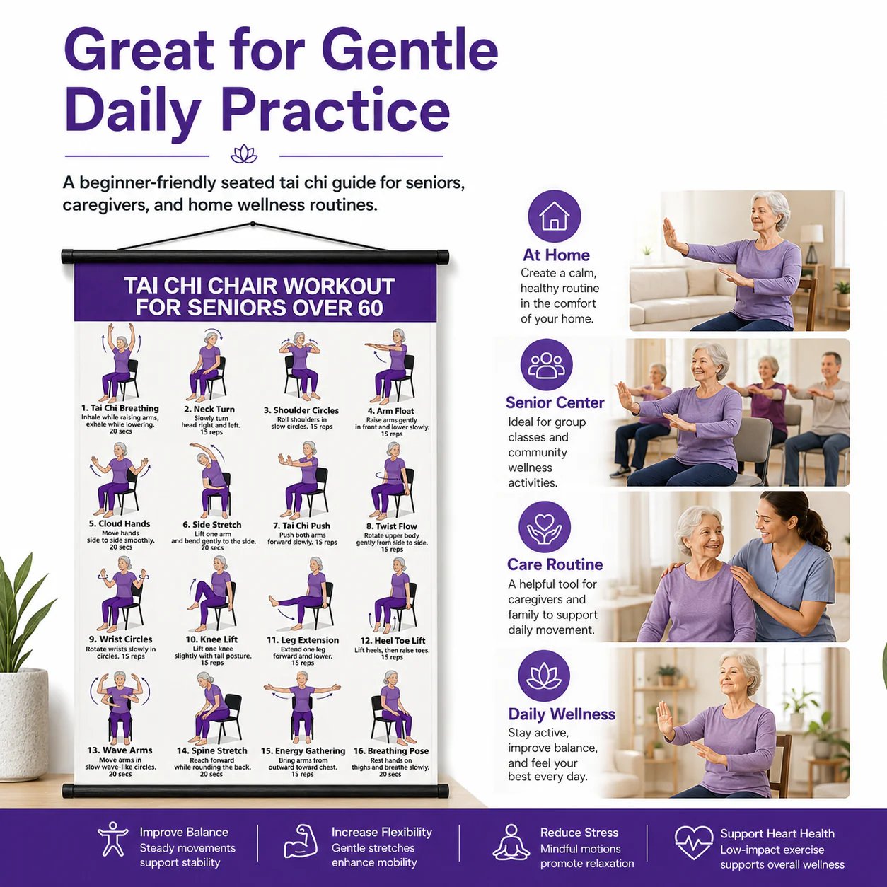 ChairFlow – Illustrated Chair Tai Chi and Yoga Charts