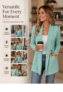 ✨KnitGrace – Women’s Double-Breasted Knit Cardigan 🤍