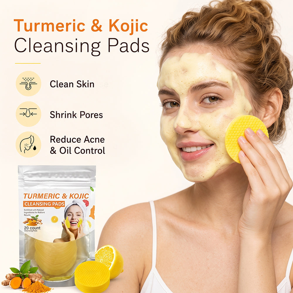 TurmeriGlow – Turmeric & Kojic Acid Cleansing Pads, 20 Pieces🟡