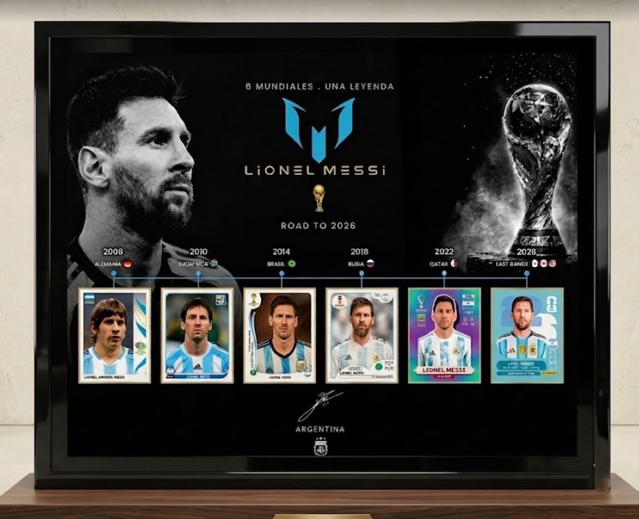 LegendFrame – Lionel Messi “Una Leyenda” World Cup Career Display (2006–2026)