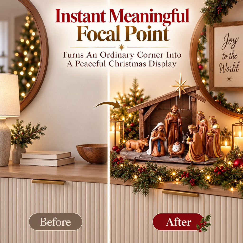 ✝️ HolyNight – Christmas Nativity Scene Tabletop Decor