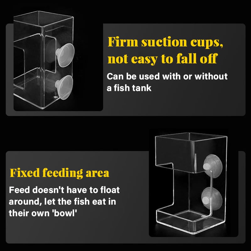 FeedDock – Clear Aquarium Feeding Ring and Tray with Suction Cups